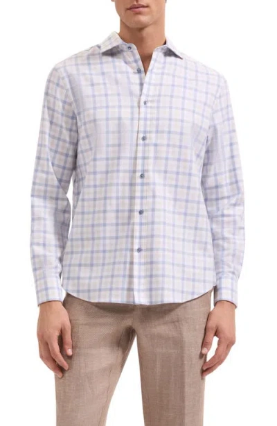 Bugatchi Axel Shaped Fit Plaid Button-up Shirt In Blue