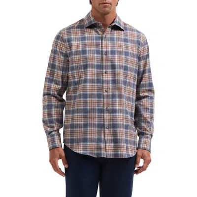 Bugatchi Axel Shaped Fit Plaid Button-up Shirt In Animal Print