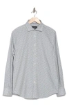 Bugatchi James Ooohcotton® Diamond Check Print Button-up Shirt In Cement