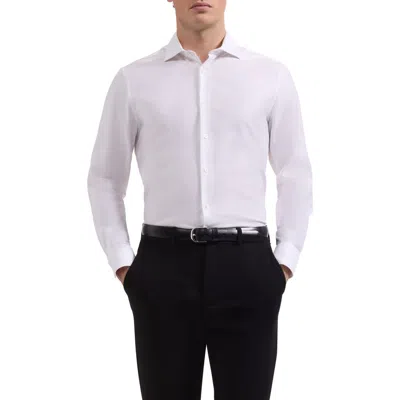 Bugatchi Axel Shaped Fit Stretch Cotton Button-up Shirt In White