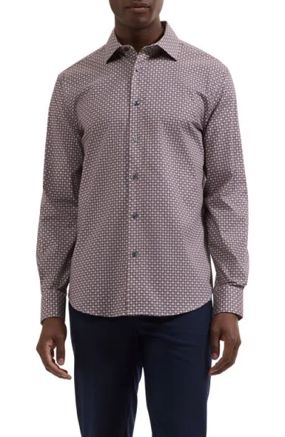 Bugatchi Axel Shaped Long Sleeve Shirt In Gray