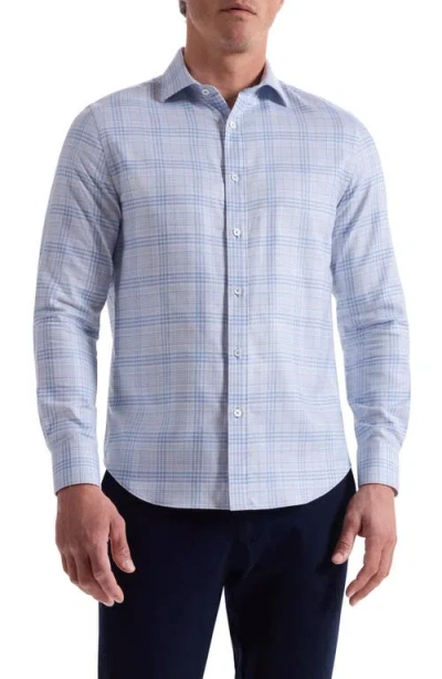 Bugatchi Axel Trim Fit Plaid Cotton Button-up Shirt In Blue