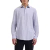 Bugatchi Axel Trim Fit Solid Cotton Blend Button-up Shirt In Blue