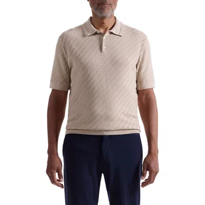 Bugatchi Basket Stitch Cotton Blend Polo Sweater In Neutral
