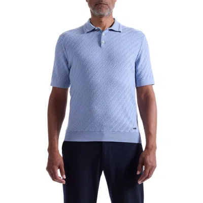 Bugatchi Basket Stitch Cotton Blend Polo Sweater