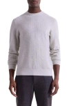Bugatchi Basketweave Stitch Merino Wool Sweater In Gray