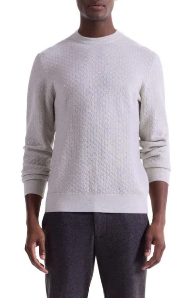 Bugatchi Basketweave Stitch Merino Wool Sweater In Gray