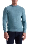 Bugatchi Basketweave Stitch Merino Wool Sweater In Green