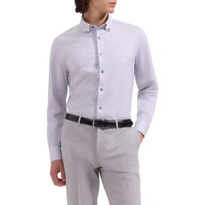 Bugatchi Brent Ooohcotton® Houndstooth Check Button-down Shirt In Neutral