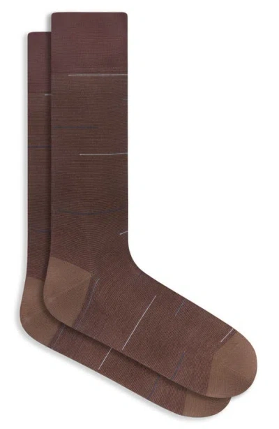 Bugatchi Broken Stripe Mercerized Cotton Blend Dress Socks