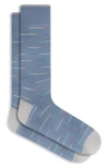 Bugatchi Broken Stripe Mercerized Cotton Blend Dress Socks In Steel