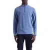 Bugatchi Brushed Cotton Blend Quarter Zip Pullover In Blue