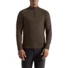 Bugatchi Brushed Cotton Blend Quarter Zip Pullover In Brown