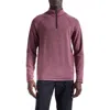 Bugatchi Brushed Cotton Blend Quarter Zip Pullover In Burgundy