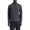 Bugatchi Brushed Cotton Blend Quarter Zip Pullover In Gray