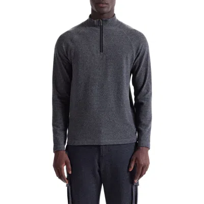 Bugatchi Brushed Cotton Blend Quarter Zip Pullover In Gray