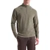 Bugatchi Brushed Cotton Blend Quarter Zip Pullover In Green