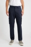 Bugatchi Brushed Knit Flat Front Cargo Pants In Blue