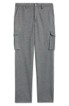 Bugatchi Brushed Knit Flat Front Cargo Pants In Gray