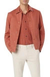 Bugatchi Button-up Twill Jacket In Brown