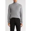 Bugatchi Cable Knit Turtleneck Sweater In Gray