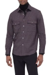 Bugatchi Check Knit Shirt Jacket In Cabernet
