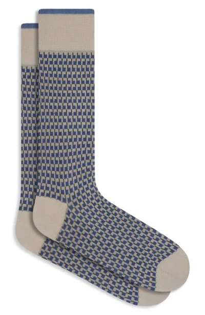 Bugatchi Check Mercerized Cotton Blend Dress Socks In Multi