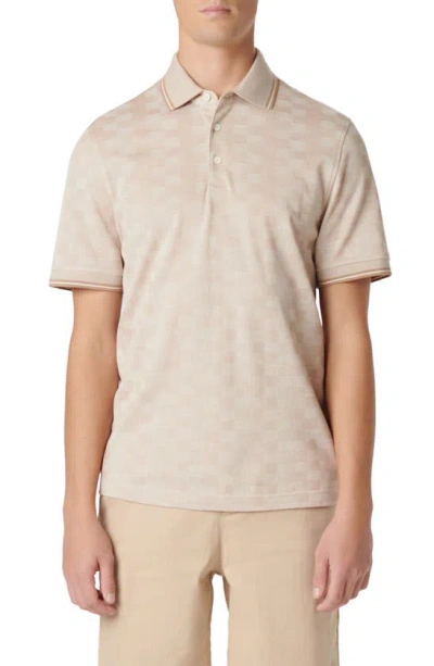 Bugatchi Men's Cotton Jacquard Polo Shirt In Caramel