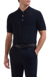 Bugatchi Checkerboard Stitch Polo Sweater In Blue