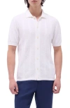Bugatchi Chevron Short Sleeve Knit Button-up Shirt