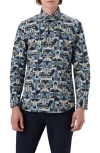 Bugatchi Classic Fit Abstract Print Stretch Cotton Button-up Shirt