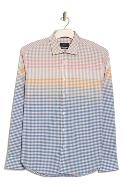Bugatchi Classic Fit Gingham Comfort Stretch Cotton Button-up Shirt In Stone