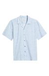 Bugatchi Cole Ooohcotton® Floral Camp Shirt In Air Blue