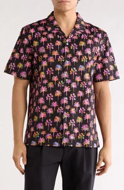 Bugatchi Cole Ooohcotton® Short Sleeve Shirt In Black