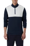 Bugatchi Colorblock Quarter Zip Pullover In Multi