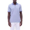 Bugatchi Contrast Trim Zip Polo In Blue