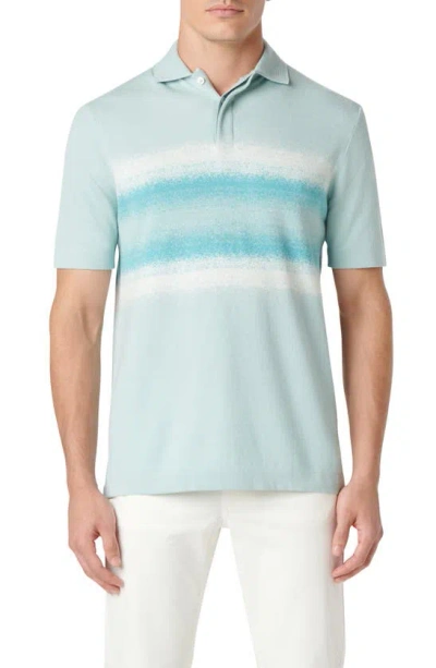 Bugatchi Cotton & Silk Polo In Seafoam