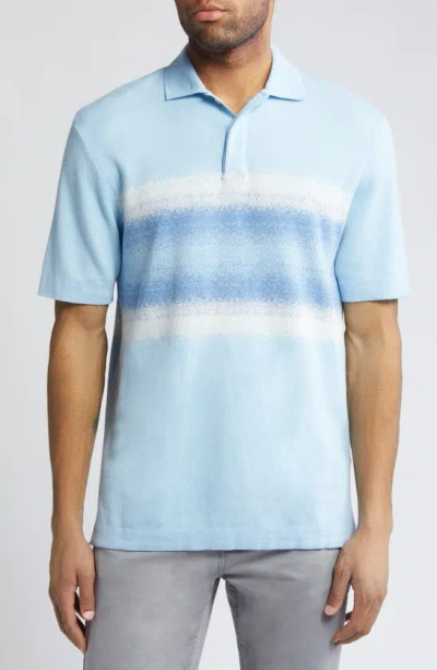 Bugatchi Men's Striped Cotton-blend Polo Shirt In Sky