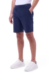 Bugatchi Cotton Blend French Terry Drawstring Shorts In Navy