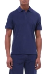 Bugatchi Cotton Blend French Terry Polo In Navy