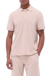 Bugatchi Cotton Blend French Terry Polo In Sand