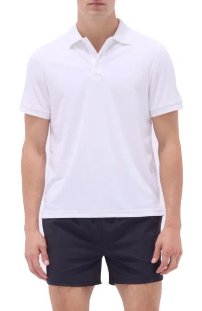 Bugatchi Cotton Blend French Terry Polo In White