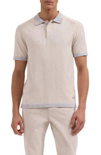 Bugatchi Cotton Blend Polo Sweater In Neutral
