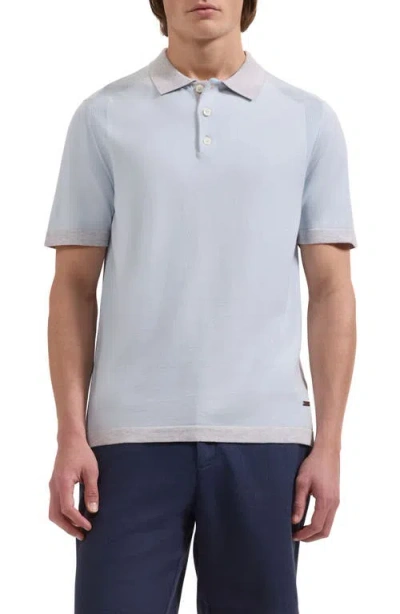 Bugatchi Cotton Blend Polo Sweater In White