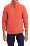 Bugatchi Cotton Blend Quarter Zip Pullover In Red
