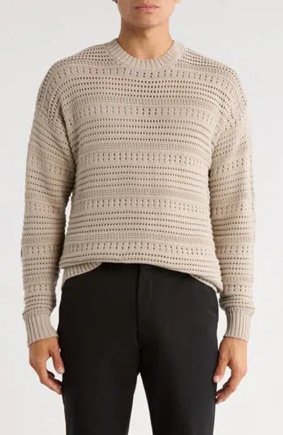 Bugatchi Cotton Crewneck Sweater In Neutral