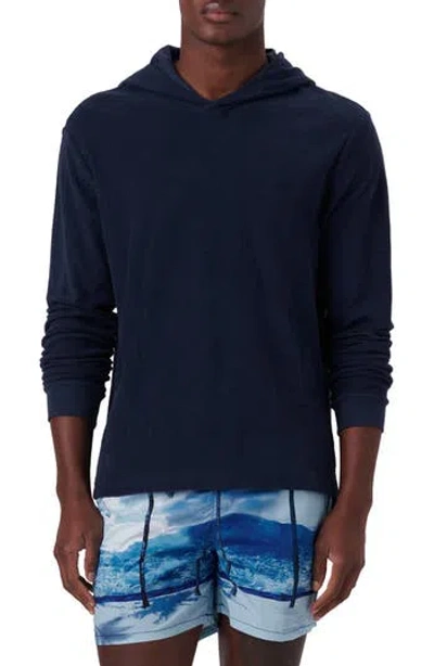 Bugatchi Cotton French Terry Hoodie In Blue
