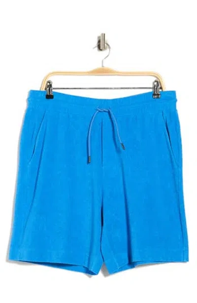 Bugatchi Cotton French Terry Shorts In Blue