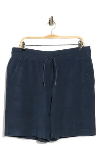Bugatchi Cotton French Terry Shorts In Blue
