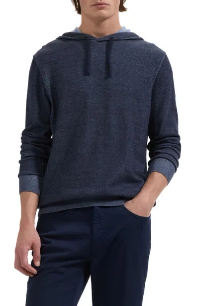 Bugatchi Cotton Hoodie Sweater In Blue